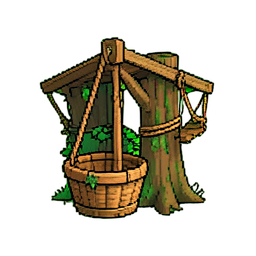 Cesta de elevación con vid (Arte Pixelado) — sprite pixel art 256×256