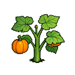Campo de abóboras — sprite pixel art 256×256