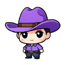 Lila-Cowboyhut — 256×256 Pixel-Art-Sprite