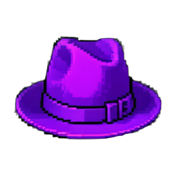 Lila Fedora — 256×256 Pixel-Art-Sprite