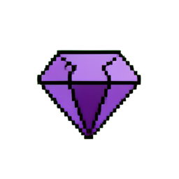 Purple Gem (Low-Res) - 256x256 pixel art sprite