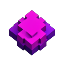 Purple Gem (Voxel) - 256x256 pixel art sprite