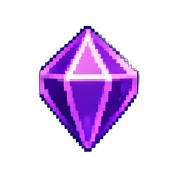 Purple Gem - 256x256 pixel art sprite