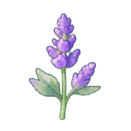 Lavanda roxa — sprite pixel art 256×256