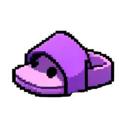 紫のサンダル — 256×256 ピクセルアートスプライト