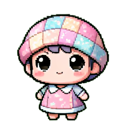 キルトパッチワーク — 256×256 ピクセルアートスプライト
