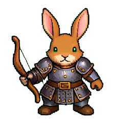 Rabbit Archer (16-Bit) - 256x256 pixel art sprite