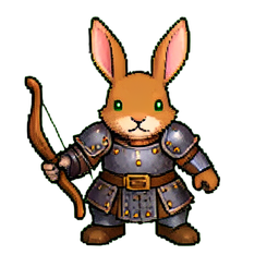 Rabbit Archer (16-Bit) — 256×256 pixel art sprite