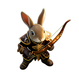 Rabbit Archer (HD-2D) - 256x256 pixel art sprite