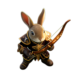 Hase-Schütze (HD-2D) — 256×256 Pixel-Art-Sprite
