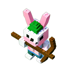 Rabbit Archer (Voxel) - 256x256 pixel art sprite