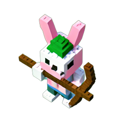 ウサギ射手 (ボクセル) — 256×256 ピクセルアートスプライト