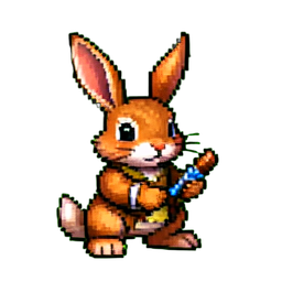 Rabbit Archer - 256x256 pixel art sprite