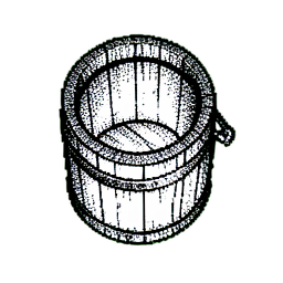 Barril de agua (1-Bit) — sprite pixel art 256×256