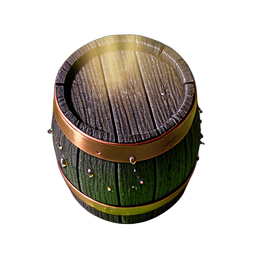 Baril d'eau (HD-2D) — sprite pixel art 256×256