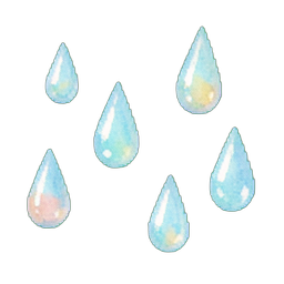 Regentropfen-Blatt — 256×256 Pixel-Art-Sprite