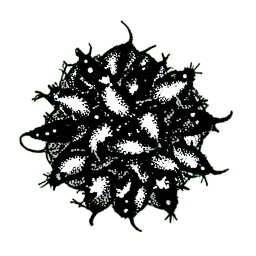 Rat Swarm (1-Bit) — 256×256 pixel art sprite
