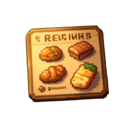 Rezepttafel — 256×256 Pixel-Art-Sprite