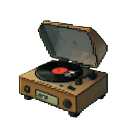 Plattenspielerständer — 256×256 Pixel-Art-Sprite