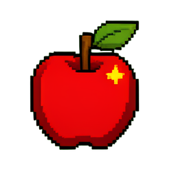 Red Apple (16-Bit) - 256x256 pixel art sprite