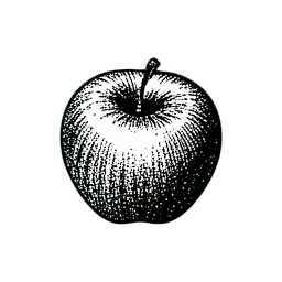 Red Apple (1-Bit) - 256x256 pixel art sprite