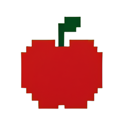 Red Apple (Low-Res) - 256x256 pixel art sprite