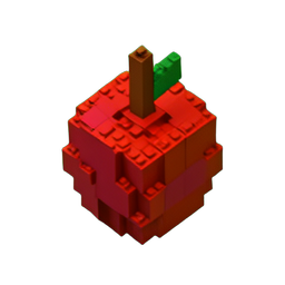 Red Apple (Voxel) - 256x256 pixel art sprite
