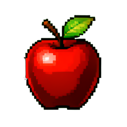 Red Apple - 256x256 pixel art sprite