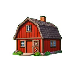 Grange rouge — sprite pixel art 256×256