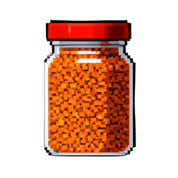 Frasco de chile rojo — sprite pixel art 256×256