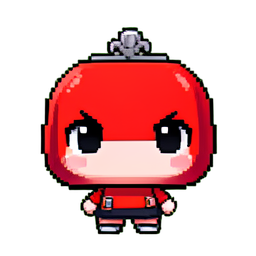 赤いクラッチ — 256×256 ピクセルアートスプライト