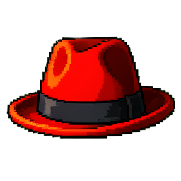 Red Fedora — 256×256 pixel art sprite