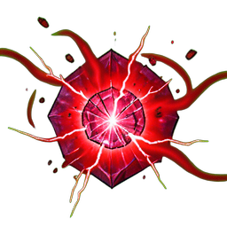 Roter Edelstein (VFX) — 256×256 Pixel-Art-Sprite
