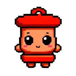 赤い紙の連 — 256×256 ピクセルアートスプライト