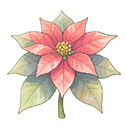 Flor de Natal Vermelha — sprite pixel art 256×256