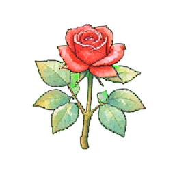 赤いバラの茂み — 256×256 ピクセルアートスプライト