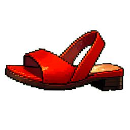 Sandales rouges — sprite pixel art 256×256