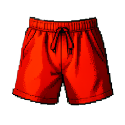 Shorts vermelhos — sprite pixel art 256×256