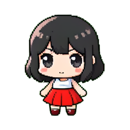 Mini-jupe rouge — sprite pixel art 256×256