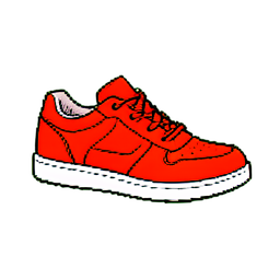 Zapatillas rojas — sprite pixel art 256×256