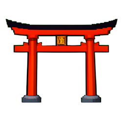 红色鸟居 — 256×256 像素游戏素材