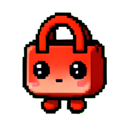 赤いトート — 256×256 ピクセルアートスプライト