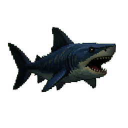 Riffscharkjäger — 256×256 Pixel-Art-Sprite