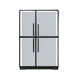 Réfrigérateur double porte — sprite pixel art 256×256