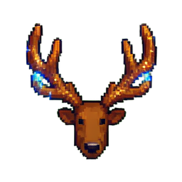 Chifres de rena — sprite pixel art 256×256