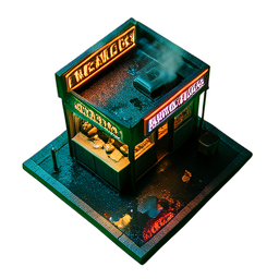 Restaurante (Cinemático) — sprite pixel art 256×256