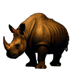Rhinocéros — sprite pixel art 256×256