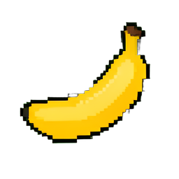 Banane mûre — sprite pixel art 256×256