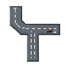 T-Kreuzung — 256×256 Pixel-Art-Sprite