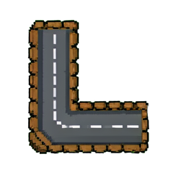 Curva de la carretera — sprite pixel art 256×256